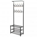 Garderobe mit Schuhablage 68×32×182,5 cm Schwarz