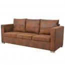 Sofa 3-Sitzer 191x73x82 cm Wildleder-Optik