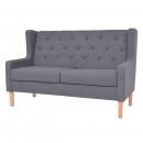 Sofa 2-Sitzer Stoff Grau