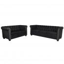 Chesterfield-Sofas 2-Sitzer und 3-Sitzer Kunstleder Schwarz 