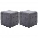 Pouf 2 Stk. Grau 30x30x30 cm Wildleder-Optik