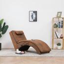 Massage Chaiselongue mit Kissen Braun Wildleder-Optik 