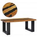 Couchtisch 100×50×40 cm Teak-Massivholz und Lavastein 