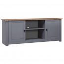 TV-Schrank Grau 120x40x50 cm Massivholz Panama-Kiefer