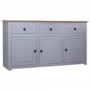 Sideboard Grau 135x40x80 cm Kiefernholz Panama