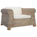 Sessel mit Kissen Natur Rattan