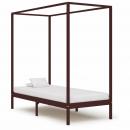 Himmelbett-Gestell Dunkelbraun Massivholz Kiefer 90 x 200 cm