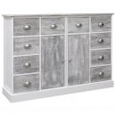 Sideboard mit 10 Schubladen Grau 113x30x79 cm Holz