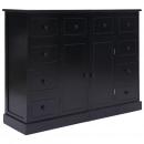 Sideboard mit 10 Schubladen Schwarz 113x30x79 cm Holz