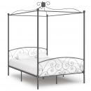 Himmelbett-Gestell Grau Metall 140 x 200 cm