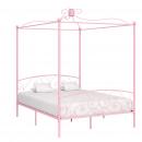 Himmelbett-Gestell Rosa Metall 160 x 200 cm