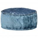 Pouf Rund Samt 40x20 cm Blau