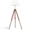 Stativlampe Honigbraun und Weiß Teak Massivholz 141 cm