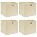 Aufbewahrungsboxen 4 Stk. Creme 32x32x32 cm Stoff