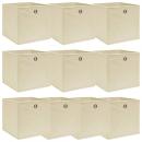 Aufbewahrungsboxen 10 Stk. Creme 32x32x32 cm Stoff