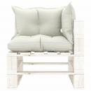 Garten-Paletten-Ecksofa mit Kissen in Beige Holz