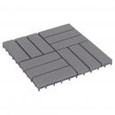 Terrassenfliesen 30 Stk. Grau 30 x 30 cm Massivholz Akazie