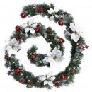 Weihnachtsgirlande mit LED-Lichtern Grün 2,7 m PVC