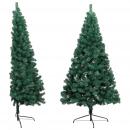 Künstlicher Halb-Weihnachtsbaum mit Ständer Grün 150 cm PVC