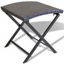 Klapphocker Poly Rattan Schwarz