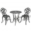 3-tlg. Bistro-Set Aluminiumguss Grün