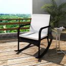 Garten-Schaukelstuhl Schwarz Poly Rattan 