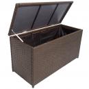 Garten-Auflagenbox Braun 120x50x60 cm Poly Rattan