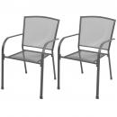 Stapelbare Gartenstühle 2 Stk. Stahl Grau