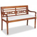 Batavia Gartenbank mit Polstern 120 cm Teak