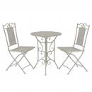 3-tlg. Bistro-Set Stahl Grau