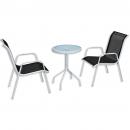 3-tlg. Bistro-Set Stahl Schwarz