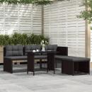 4-tlg. Garten-Lounge-Set Poly Rattan Braun