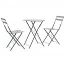 3-tlg. Bistro-Set Stahl Grau