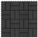 Terrassenfliesen 11 Stück WPC 30 x 30 cm 1 qm Schwarz