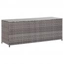 Garten-Auflagenbox Grau 150x50x60 cm Poly Rattan