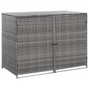 Mülltonnenbox für 2 Tonnen Poly Rattan Anthrazit 148×77×111 cm 