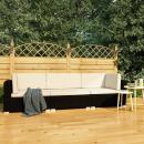 3-tlg. Garten-Sofagarnitur mit Auflagen Poly Rattan Schwarz