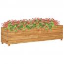 Hochbeet 150x40x38 cm Teak Altholz und Stahl