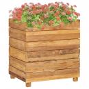 Hochbeet 50x40x55 cm Teak Altholz und Stahl