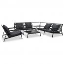 5-tlg. Garten-Lounge-Set mit Auflagen Aluminium Dunkelgrau