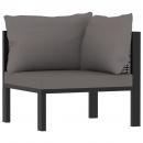 Sofa-Eckelement mit Linker Armlehne Poly Rattan Anthrazit 