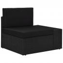 Modulares Sofa-Eckteil mit Armlehne (links) Poly Rattan Schwarz