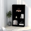 Bücherregal 3 Fächer Schwarz 60x24x109 cm Holzwerkstoff