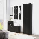 Garderobenschrank Schwarz 55x25x189 cm Holzwerkstoff