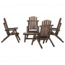 5-tlg. Garten-Lounge-Set Massivholz Fichte