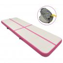 Aufblasbare Gymnastikmatte mit Pumpe 500x100x20 cm PVC Rosa