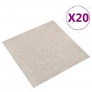 Teppichfliesen 20 Stk. 5 m² 50x50 cm Hellbeige