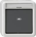 ARDEBO.de Gira 011230 Wipp-Kontrollschalter 10 A 250 V~ mit Beschriftungsfeld und Glimmlampenelement Ausschalter 2polig, Wassergeschützt Aufputz System (IP 44), Grau