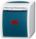 Busch-Jaeger 2601/6 SKWNH-53 Wippkontrollschalter/Heizung-Notschalter Aus- und Wechselschaltung, Grau/Blaugrün, Ocean IP44 (2CKA001085A1609)