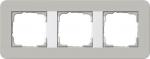 Gira 0213412 Abdeckrahmen 3-fach, E3, grau Soft-Touch mit Trägerrahmen reinweiß glänzend